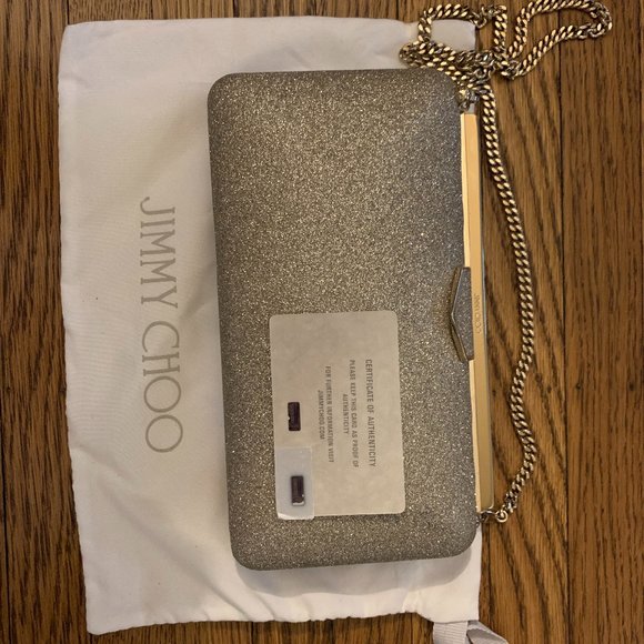 Jimmy Choo Bags Jimmy Choo Ellipse Platinum Ice Dusty Glitter